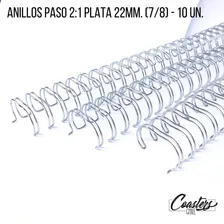 Anillos Doble Cero 2:1 Color Plata - 22 Mm - 10 Un. Oficio