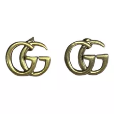 Aretes Gucci Dorados Con Bolsa Y Caja De Regalo