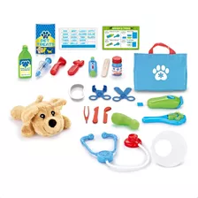 Brinquedo Infantil Kit Veterinário Pet Amigo Com 23 Peças