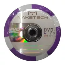 50 Dvd-r Maketech Logo 4.7gb 120 Minutos 16x
