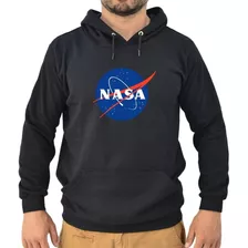 Moletom Nasa Masculino Canguru Com Capuz Blusa De Frio