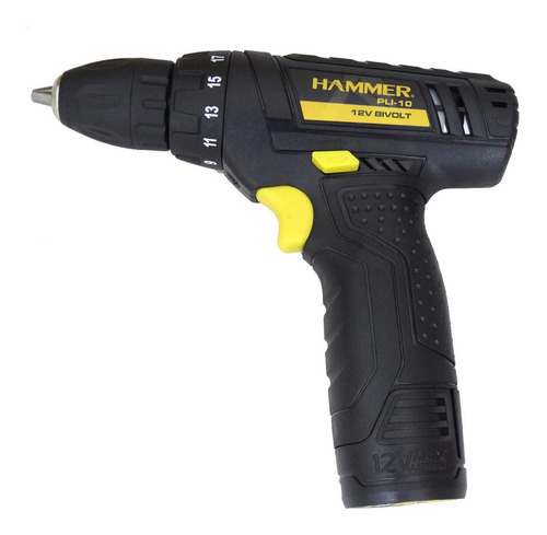 Furadeira Sem Fio De 10mm Hammer Gypli10 12v + Acessório 110v/220v