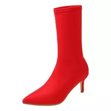 Botas De Mujer De Gamuza Puntiaguda Color Caramelo 2024