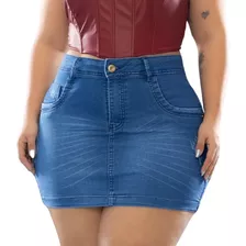 Saias Jeans Plus Size Com Elastano Tamanhos Grandes