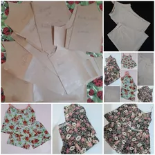 Moldes Em Papel Kraft- Blusa De Alça E Short 8 Tamanhos