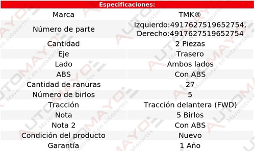 Dos Mazas Traseras Tmk Outlander 3.0l V6 07-13 Foto 2