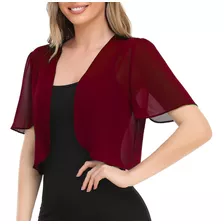 Jaqueta De Noiva Feminina De Chiffon Bolero, Envoltórios Par