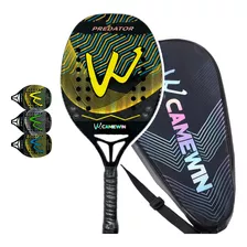 Raquete Beach Tennis Camewin 100% Fibra Carbono 12k + Brinde Cor Predator Yellow