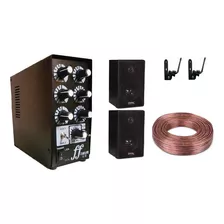 Kit 2 Caixa Som + Suporte + Amplificador Setorizador + Fio