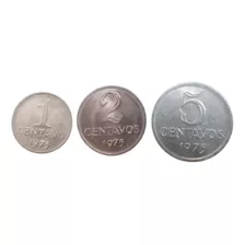 Série 3 Moedas 1 2 5 Centavos 1975 Não Fao (1 De Cada)