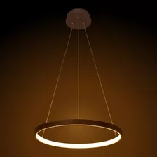 Lustre Pendente Anel Cobre 1 Arco 20w 40cm Led Bivolt St459