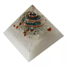 Orgonite Pirâmide Elevação Vibracional Apatita E Cristal 4cm