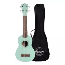 Ukelele Verde Agua Soprano Bamboo Con Funda Bu-21ln-lgn