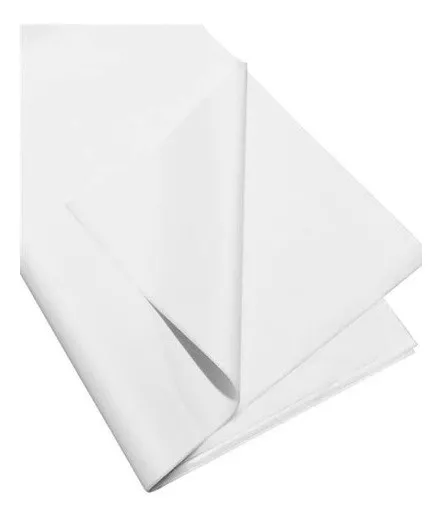 Papel Seda Branco 50x70 1000 Folhas Embrulho Roupa Cesta