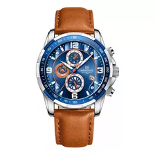 Reloj Naviforce Original Nf 8020 Cuero Marròn + Estuche