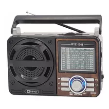 Rádio Am Fm A Pilha E Tomada Retrô Byz-1088 Bluetooth Usb 