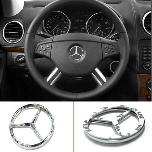 Emblema Mercedes Benz Volante Abs Con Adhesivo 5cm Diametro Foto 2