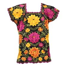 Blusa Artesanal Bordada Yucateca Modelo Natalia