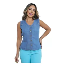 Blusa Feminina Regata Jeans Femininas Regatas Alcinha Top