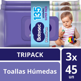 Toallas HÃºmedas Babysec Premium Pack 135 Un