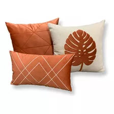 Kit 3 Almofadas Cheias Decorativa Cama Sofá Poltrona 