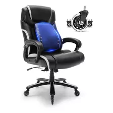 Silla Negro De Oficina Reclinable Con Reposapiés 