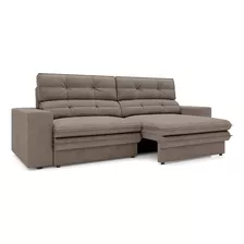 Sofa 4 Lugares Retratil E Reclinavel Pegasus 2,30m Cor Bege