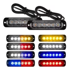 Barra De Luz 6 Led Estroboscópica Para Autos 12v 24v