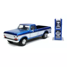 1979 Ford F-150 Pick Up Extra Ruedas 1:24 Jada Color Azul Con Blanco