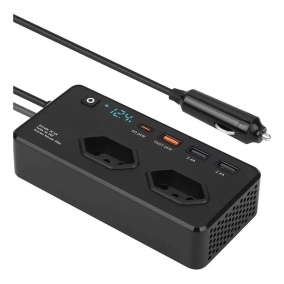 Inversor Carro Veicular 350w 6portas Usb Usbc 12v 110v