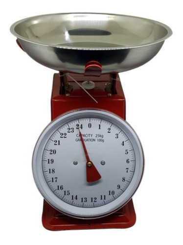 Balança De Cozinha Analógica Bestfer Bfh1371 Pesa Até 25kg Vermelho
