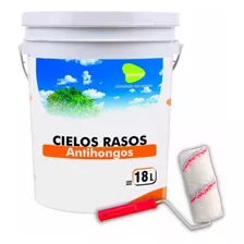 Pintura Cielos Rasos Antihongos Ah Passol 18lt + Rodillo Color Blanco