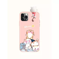 Funda Case Para Celular iPhone 12 / iPhone 12 Pro Gatito 3d