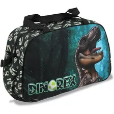 Bolsa Infantil Para Viagem Dinossauro Cor Verde-escuro