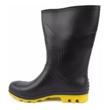 Bota De Borracha Sola Amarela Galocha Motoqueiro Pvc Chuva 