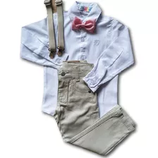 Conjunto Roupa Batizado Infantil Gravata Borboleta Envio Já