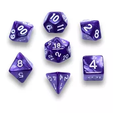 Gosu Dice Set : 7-dice Glossy Purple