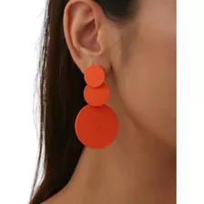 Aros, Aretes, Pendientes De Mujer Color Naranja 