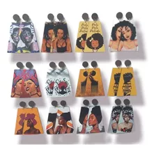 Brincos Impressos Afro - Kit Com 12 Pares