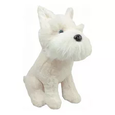 Cachorro Pelúcia Schnauzer Branco 30 Cm