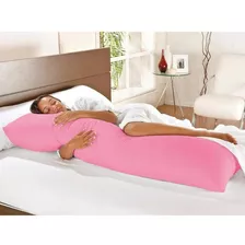 Kit Travesseiro Xuxão De Corpo + Fronha Mega 1,45m X 45cm Cor Pink