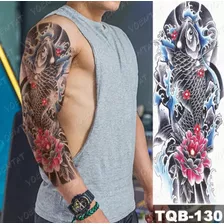 Tatuagem Temporária Masculina E Feminina Carpa Removível