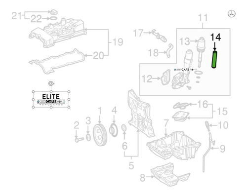 Filtro Aceite Para Mercedes Benz E 200 Kompressor Repuestos Foto 3