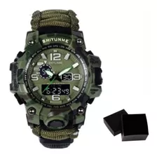 Relógio Paracord Masculino Sobrevivência Shiyunme Com Caixa