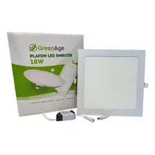 Luminaria Plafon Painel Led Aluminio 18w Embutir Quadrado Slim Branco Frio 6000-6500k