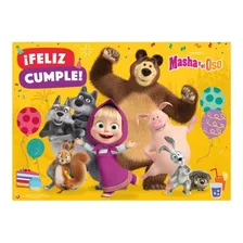 Poster Feliz Cumple Otero - Masha Y El Oso