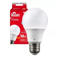 Kit 10 Lâmpada Bulbo Led 12w Branco Frio 6500k Bivolt Kian Luz Branco-frio 110v 220v (bivolt)