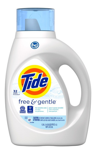 Detergente Líquido Tide Free And Gentle 1,36lts