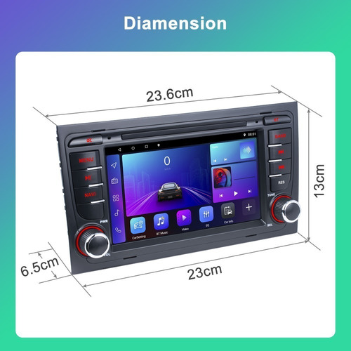 Radio De Coche Para Audi A4 2002-08 Wifi Hd Bt Fm Gps Touch Foto 2