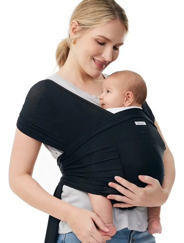 Lenço Ergonômico Momcozy Para Carrinho De Bebê, Cor: Preto, Tamanho L